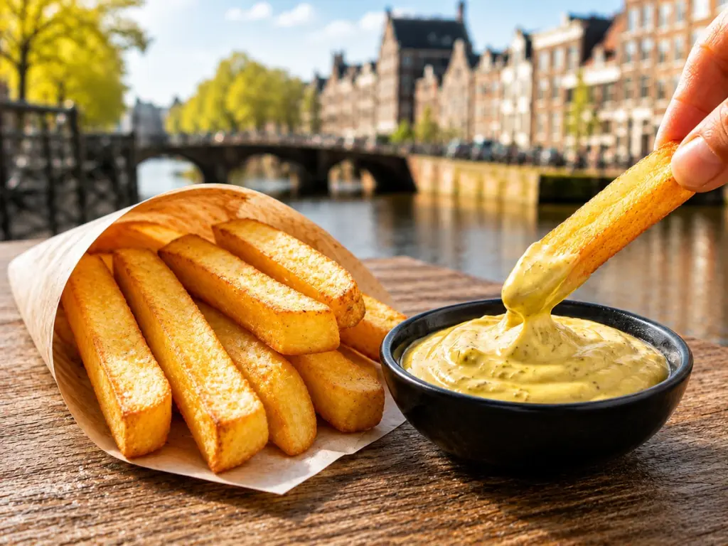 Joppie Sauce zu holländischen Pommes am Kanal